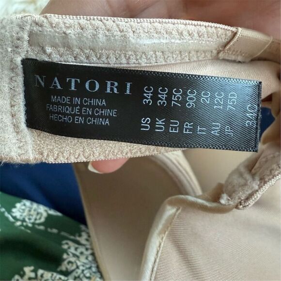 Natori Women's Strapless Bra 34C Beige Lightly Lined Underwired with straps - Picture 4 of 6